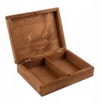 GoodFreshDecor Fa doboz barna zárható prémium ékszertartó 16x12cm (SKRZ-BR-ZAM-16x12x4)