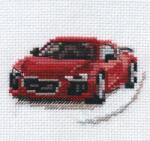  Keresztszemes hímzőkészlet Piros sportautó 9x6 cm (0-157)