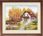  Keresztszemes hímzőkészlet Látogatás az őszbe 21x17 cm (3-14)