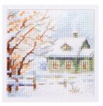  Keresztszemes hímzőkészlet Tél megérkezett. Havas 7x7cm (0-240)