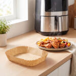 Alista Home Hartie de copt air fryer dreptunghiulara 14x22 cm, 50 buc, antiaderenta, rezistenta 220°C (GLB_BW1020E)