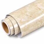  Folie Autoadeziva Imitatie Marmura, 300 x 60 cm, Rezistenta la Apa, pentru Mobila, Blat, Bucatarie si Baie, Crem (DR8-MRK394)