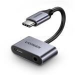 UGREEN CM193 audió adapter és töltőkábel elosztó, 10cm, SÖTÉTSZÜRKE (UGREEN_50596) (UGREEN_50596)