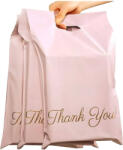 Real Plicuri Curier cu Mâner Roz Thank You 310x420+70cm 50 buc Foliopak (RC079)