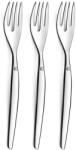 TYPEC Set 3 furculițe pentru desert, prăjituri și aperitive tapas, inox 18/0, lungime 18 cm, grosime 2.5 mm, Argintiu Tacam