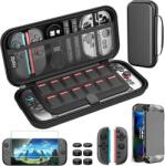 TYPEC Husă de protecție și transport TYPEC compatibilă cu Nintendo Switch 2, carcasă rigidă de călătorie, spațiu stocare jocuri și accesorii, Negru