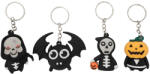  Halloween kulcstartó, műanyag, 3, 5-4, 5cm magas, 4 féle (KGG-068617) - mesescuccok
