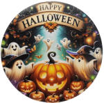  Halloweeni hűtőmágnes, kerek, 8, 5cm, Happy Halloween (KBI-HM-HAPPYH) - mesescuccok