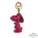 Amnisu Magenta Snoopy figurás bőr kulcstartó / táskadísz