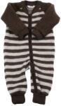 JOHA Salopetă lână merinos fleece Joha - Stripe Brown