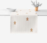 Goldea napron de masă de crăciun 100% bumbac - turtă dulce cu dungi 50x160 cm Fata de masa