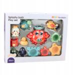 LEAN Toys 12 db-os Rák Fürdőjáték Szett Tengeri állatok (22657)