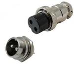  Conector MICROFON MARE 2 Pini set mama+tata 16 mm (20601)