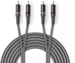 Nedis Cablu audio stereo 2x RCA tata - 2x RCA tata 5m gri Nedis (18730)