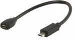 Valueline Cablu adaptor MHL mama - MHL SIII tata micro USB 11 pini 0.2m negru VALUELINE (VLMB60900B02) - balutatech