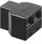 Goobay Adaptor 8p8c ISDN RJ45 mama la 2x RJ45 mama negru Goobay (50594) - balutatech