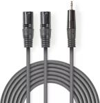 Nedis Cablu audio Stereo 2x XLR 3 Pini tata - Jack 3.5 mm tata 3m gri Nedis (COTH15310GY30)