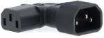 Nedis Conector alimentare IEC-320-C13 - IEC-320-C14 cotit Nedis CEGB11903BK (CEGB11903BK)