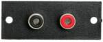 MNC Terminal RCA x2 prize incorporabil 50x20mm rosu negru M N C 05079 (05079)