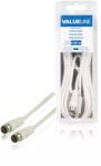 Valueline Cablu antena F tata fara filetare - F tata fara filetare alb 5m VALUELINE (17466)