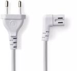 Nedis Cablu alimentare Euro tata - 2 Pini IEC-320-C7 cotit 3m alb Nedis (17477)