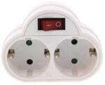 Well Fisa dubla cu contact protectie si intrerupator 2x SCHUKO Well (14843)