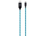 Well Cablu date incarcare micro USB 1m 2.1A Well flux de lumina albastra (CABLE-USB/UUSB-1BE03-WL) - balutatech