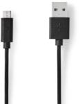 Nedis Cablu USB 2.0 USB-A - Micro USB 2m AWG28 24 negru Nedis CCGL60500BK20 (CCGL60500BK20)