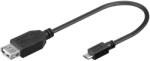  Cablu USB - micro USB 2.0 OTG 0.2m negru (19834)