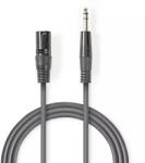 Nedis Cablu XLR stereo Nedis XLR 3pini tata - Jack 6.3 mm tata 1.5m gri (COTH15100GY15)