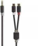 Nedis Cablu audio adaptor Jack 3.5 mm Stereo tata - 2x RCA mama 0.2m Nedis (CABW22250AT02)
