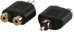 Well Set adaptor RCA tata - 2x RCA mama 2 bucati Well AC-016-BW (AC-016-BW) - balutatech