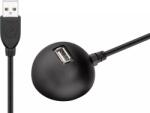 Goobay Cablu USB 2.0 de extensie de mare viteza cu suport 1.5m negru Goobay (68913) - balutatech