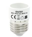 Somogyi Elektronic Adaptor soclu E14 mama la mufa E27 tata 500W 2A alb HOME (E14/E27)