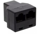 Well Adaptor telefonic 1x RJ11 6P4C mama - 2x RJ11 6P4C mama negru Well (TEL-0036-BK-WL) - balutatech