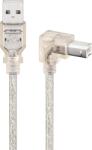Goobay Cablu USB 2.0 HI-SPEED 0.48Gbit s tata tip A la USB 2.0 tata tip B 90 grade imprimanta 0.5m transparent 93575 Goobay (93575)