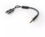 Nedis Adaptor audio pentru casti si microfon Jack 3.5 mm tata - 2x 3.5 mm mama Nedis gri metal (CATB22150GY02) - balutatech