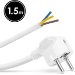 Delight Cablu de retea montabil de 1.5m 3x1.5 mm2 alb cu stecher fire libere delight (05941A)