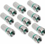 Cabletech Set 10 mufe F RG6U 7mm Profesionale din cupru HQ dublu izolate inel verde WTY0623-10 (WTY0623-10) - balutatech