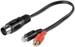 Goobay Cablu adaptor DIN tata 180 5 pini la 2x RCA mama 0.2m Goobay (50002) - balutatech
