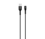 Well Cablu de date si incarcare micro USB 2.1A 1m Well negru (CABLE-USB/UUSB-1BK01-WL) - balutatech