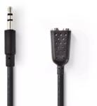 Nedis Cablu Audio Stereo Jack 3.5 mm tata - 2x 3.5 mm mama 0.2m Nedis (CAGP22100BK02) - balutatech