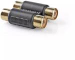 Nedis Adaptor audio stereo 2x RCA mama - 2x RCA mama aurit 1buc Nedis (CAGP24952BKG) - balutatech