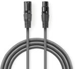 Nedis Cablu XLR stereo XLR 3 pini tata - XLR 3 pini mama 10m gri Nedis (COTG15010GY100)