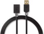 Nedis Cablu USB 2.0 A tata - USB A mama 2m Nedis (CCBW60010AT20) - balutatech