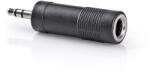 Nedis Adaptor audio stereo Nedis Jack 3.5 mm tata - Jack 6.35 mm mama negru 1buc CAGP22935BK (CAGP22935BK) - balutatech