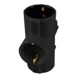 Somogyi Elektronic Distribuitor tip T 3x prize schuko cu protectie negru 16A 3680W TPF-26 BK Home (21610)
