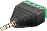 Goobay Adaptor bloc terminal cu 4 pini tip regleta cu surub la Jack 3.5 mm tata 4 pini stereo Goobay 59198 (59198) - balutatech