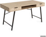 AKORD Birou industrial stejar Sonoma cu 2 sertare, raft si cadru metalic 120 cm (AK-26968962)