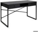 AKORD Birou industrial negru cu 2 sertare si raft, cadru metalic, 123 cm (AK-26968702)